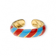 Ringen van Stainless steel Roestvrij staal (RVS) Gold-red-blue
