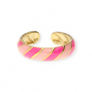 Ringen van Stainless steel Roestvrij staal (RVS) Gold-pink