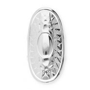 Ringen van Stainless steel Roestvrij staal (RVS) oval with sun Silver