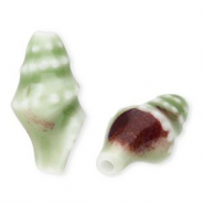 Keramiek kraal whelk Light green-brown