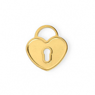 Bedels van Stainless steel Roestvrij staal (RVS) heart Gold
