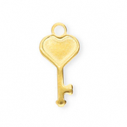 Bedels van Stainless steel Roestvrij staal (RVS) key with heart Gold