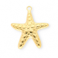 Bedels van Stainless steel Roestvrij staal (RVS) starfish Gold