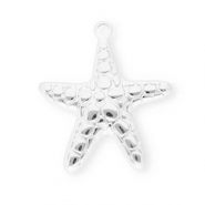 Bedels van Stainless steel Roestvrij staal (RVS) starfish Silver