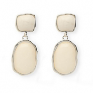 Musthave oorbellen&nbsp;/&nbsp;oorstekers met RVS steker Silver-beige