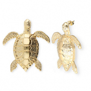 Musthave oorbellen&nbsp;/&nbsp;oorstekers turtle met RVS steker Gold