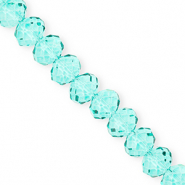 Facet kralen top quality disc 12x9mm Turquoise green