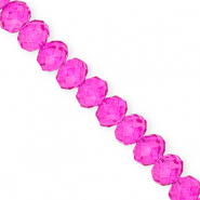 Facet kralen top quality disc 12x9mm Fuchsia pink