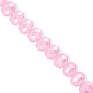 Facet kralen top quality disc 12x9mm Light pink
