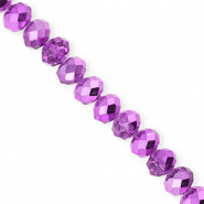 Facet kralen top quality disc 8x6mm Purple-pearl shine coating