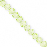 Facet kralen top quality disc 8x6mm Light green