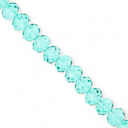Facet kralen top quality disc 8x6mm Turquoise green