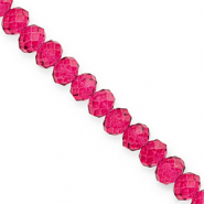 Facet kralen top quality disc 8x6mm Cherry pink