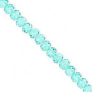 Facet kralen top quality disc 6x5mm Turquoise green
