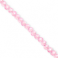 Facet kralen top quality disc 6x5mm Light pink