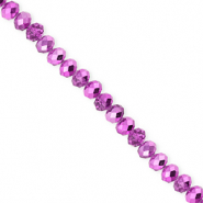 Facet kralen top quality disc 4x3mm Orchid purple-pearl shine coating