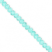 Facet kralen top quality disc 4x3mm Turquoise green