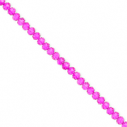 Facet kralen top quality disc 3x2mm Fuchsia pink