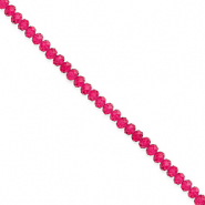 Facet kralen top quality disc 3x2mm Cherry pink