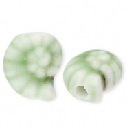 Keramiek kraal shell Light green-brown