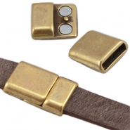 DQ metalen magneetslot (voor leer plat 10mm) Antiek brons (nikkelvrij)