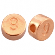 DQ metaal cijferkralen # 9 Ros&eacute; goud (nikkelvrij)
