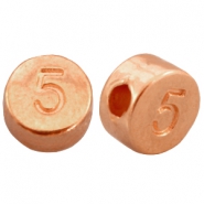 DQ metaal cijferkralen # 5 Ros&eacute; goud (nikkelvrij)