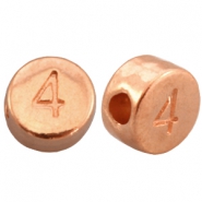 DQ metaal cijferkralen # 4 Ros&eacute; goud (nikkelvrij)