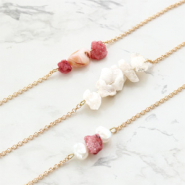 Inspiratiesets Armbandjes en oorbellen maken met schelp en chips stone kralen