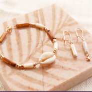 Inspiratiesets Tube schelp kralen in zomerse armbanden en oorbellen