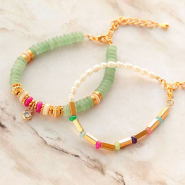 Inspiratiesets Armbanden inspiratie met rondellen natuursteen kralen
