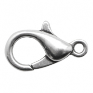 DQ metalen karabijn slot 23mm Antiek zilver (nikkelvrij)