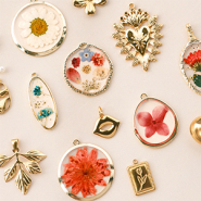 Inspiratiesets Kettingen maken met bedels met gedroogde bloemetjes
