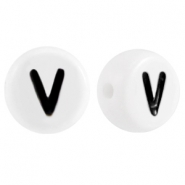 Acryl letterkraal letter V Wit