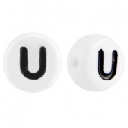 Acryl letterkraal letter U Wit