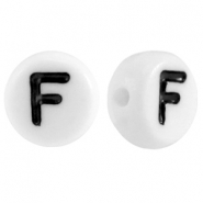 Acryl letterkraal letter F Wit