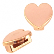 DQ metalen Cuoio slider hart Ros&eacute; goud