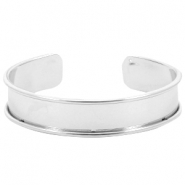 DQ metaal basis armband (voor 10mm leer/koord) Zilver (nikkelvrij)