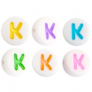 Acryl letterkralen letter K Multicolor-Wit