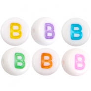 Acryl letterkralen letter B Multicolor-Wit