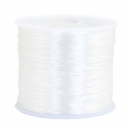 Elastiek plat 0.7mm Transparant wit