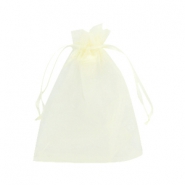 Organza sieraden zakje 10x13cm Light yellow