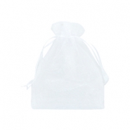 Organza sieraden zakje 9x12cm Wit