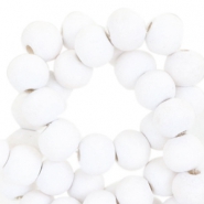 Houten kralen 8mm rond White