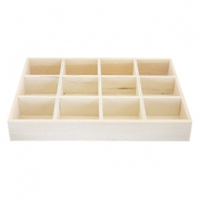 Sieraden display hout 12-vaks Natural (natuurlijke kleur van het hout)