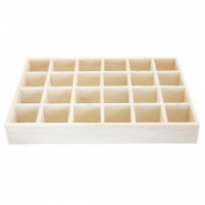 Sieraden display hout 24-vaks Natural (natuurlijke kleur van het hout)