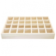 Sieraden display hout 28-vaks Natural (natuurlijke kleur van het hout)