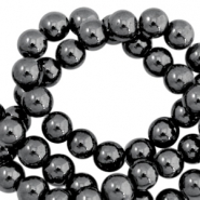Kralen hematite rond 8mm Anthracite grey