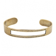 Metalen onderdelen DQ basis armband (voor macram&eacute; draad) Antiek brons (nikkelvrij)