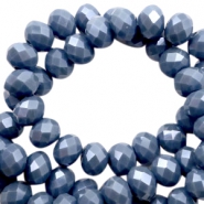 Facet kralen top quality disc 4x3mm Air force blue